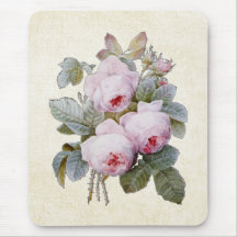 P.J. Redoute Bourbon Rose Mousepad