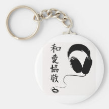 P.L.U.R Kanji Headphones Keychain