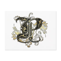 "P" monogram postcard