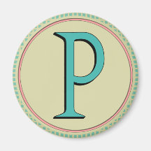 P MONOGRAM REFRIGERATOR MAGNETS