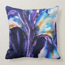 © P Wherrell Contemporary Fine Art painting iris Pillow