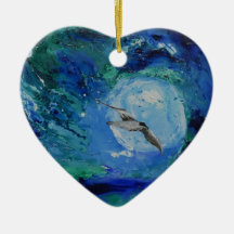 © P Wherrell Trendy fine art painting seagull Christmas Tree Ornament