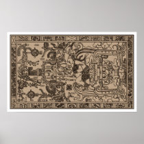 Pacal's Sarcophagus - Ancient Mayan Carving Poster
