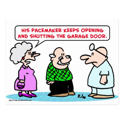 pacemaker garage door open shut postcards