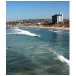Pacific Beaches Waves Surfers Sand San Diego Ocean t-shirts