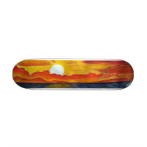 Pacific Ocean sunset seascape surf skateboard deck