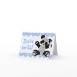 Pacified Panda Blue Baby Shower Invitation