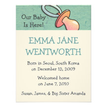 Pacifier Adoption Announcements