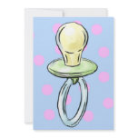Pacifier on polka dot background invitation