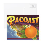 Pacoast Oranges, Vintage Fruit Crate Label Art postcards