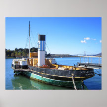 PADDLE WHEEL TUGBOAT EPPLETON HALL - 1914 PRINT