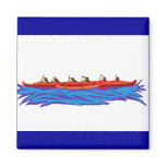 Paddling crew refrigerator magnet
