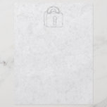 Padlock Sketch. Top Secret or Security. Flyer Design