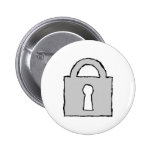 Padlock. Top Secret or Confidential Icon. Pinback Buttons