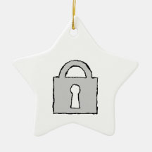 Padlock. Top Secret or Confidential Icon. Christmas Tree Ornament