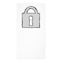 Padlock. Top Secret or Confidential Icon. Photo Card Template