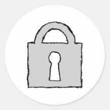 Padlock. Top Secret or Confidential Icon. Round Sticker