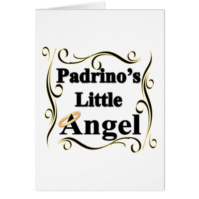 Padrino's Little Angel Gifts and Apparel Greeting Cards by janbalaya