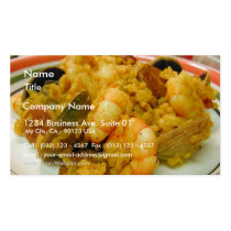 Paella Shrimp Clams Sausages Rice business cards