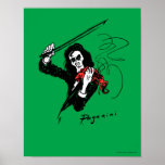 Paganini playing a red violin 11x14 poster
