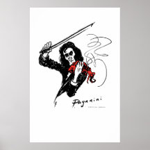 Paganini playing red violin print