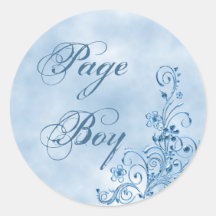 Page Boy Envelope Seals: Sky Blue Elegance Sticker