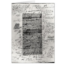Page from one of Balzac's works Cards
