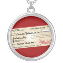 Paid in Full Saved by Jesus Check Personalized Necklace