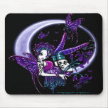 Paige Dark Rainbow Flower Moon Fairy Mousepad