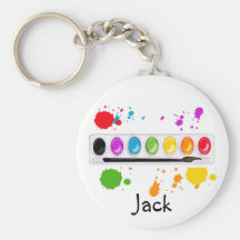 paint box with splatters key chains