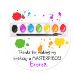 paint box with splatters round stickers