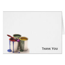 Paint Cans in Red Green Yellow Greeting Card