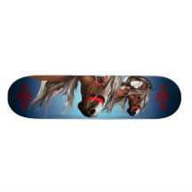 Paint Horse and Feathers Skateboard