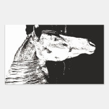 Paint Horse in the Badlands II Rectangle Stickers