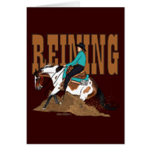 Paint Reining Horse Greeting Card