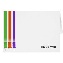 Paint Roller Stripes in Green Orange and Purple Greeting Cards