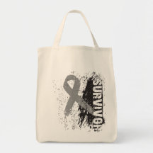 Paint Splash Design - Brain Cancer Survivor Tote Bags