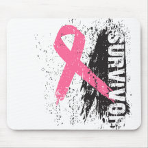 Paint Splash Design - Breast Cancer Survivor Mouse Pads
