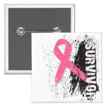Paint Splash Design - Breast Cancer Survivor Pins