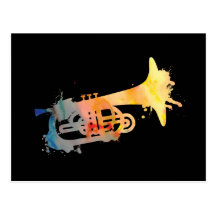 Paint Splat Mellophone Post Cards