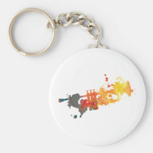 Paint Splat Trumpet Keychains