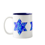 Paint Splatter Blue Jewish Star Coffee Mug