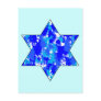 Paint Splatter Blue Jewish Star Postcard