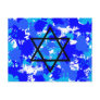 Paint Splatter Blue Jewish Star Post Cards