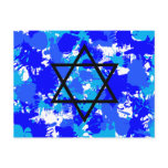Paint Splatter Blue Jewish Star postcards