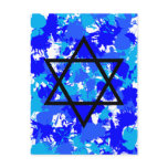 Paint Splatter Blue Jewish Star