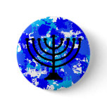 Paint Splatter Blue Menorah
