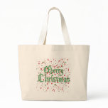 Paint Splatter Merry Christmas Tote Bags