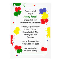 Paintball Birthday Invitation