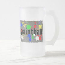 Paintball Splatter on Concrete Wall Coffee Mugs